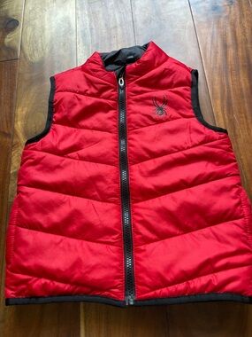 Spyder Kids Red Quilted Puffer Vest with Black Trim size 2T